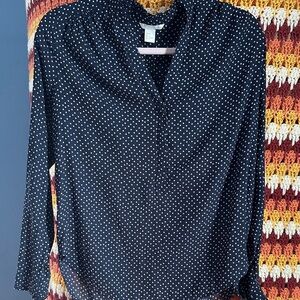 H&M Black and White Polka Dot Blouse